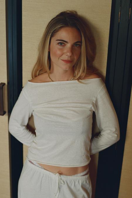 Bootsausschnitt Top Margaux De Fouchier X Nénés Weiß