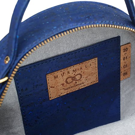Round Shoulder Bag Beta Cork Blue from Shop Like You Give a Damn