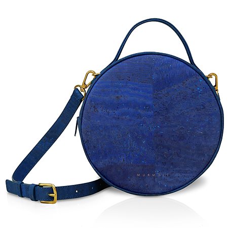 Round Shoulder Bag Beta Cork Blue from Shop Like You Give a Damn