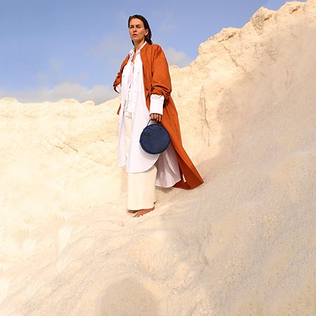 Round Shoulder Bag Beta Cork Blue from Shop Like You Give a Damn