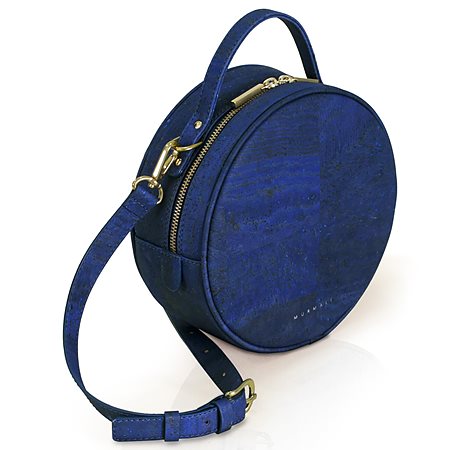 Round Shoulder Bag Beta Cork Blue from Shop Like You Give a Damn