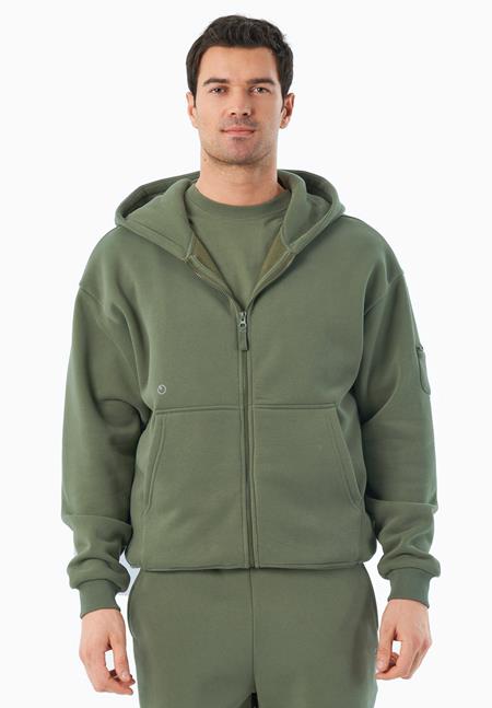 Hoodie Full Zip Jenna Olive