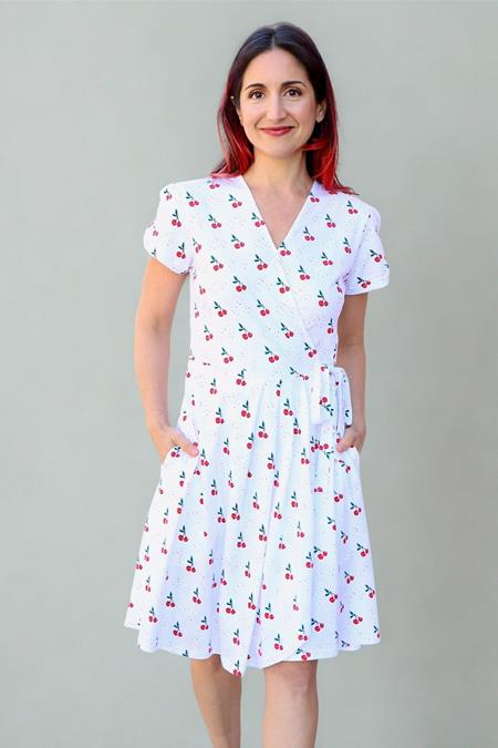 Wickelkleid Kirsche Weiß