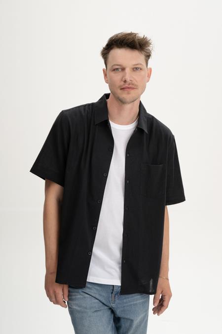 Shirt Met Korte Mouwen Vivek Houtskoolzwart