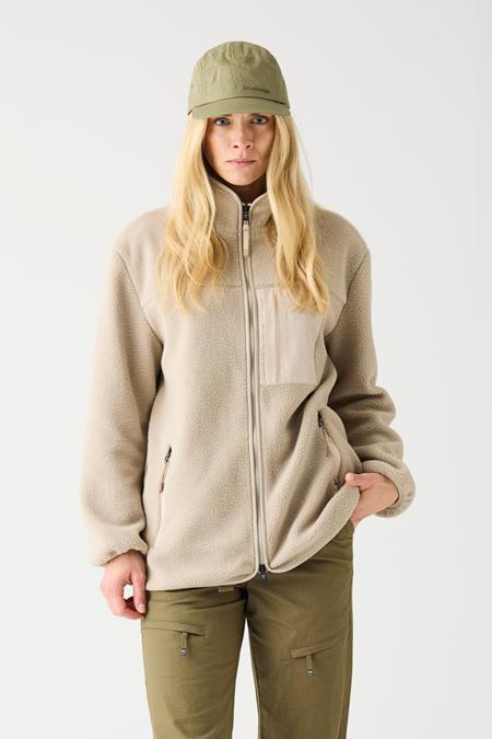 Jacket Fleece Loose Fit Zip Light Feather Gray