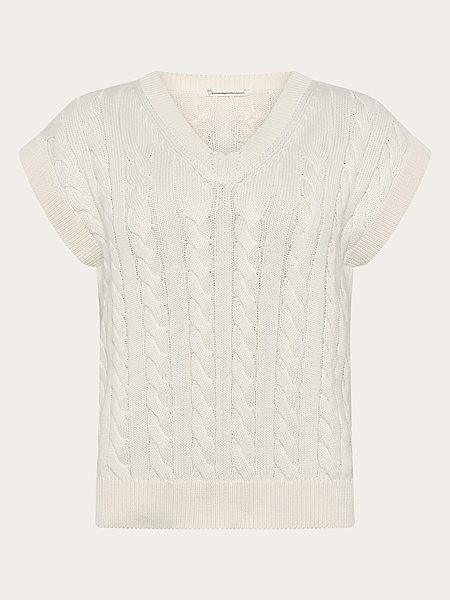 Knit Vest Cable Egret White via Shop Like You Give a Damn
