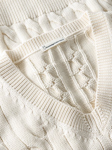 Knit Vest Cable Egret White from Shop Like You Give a Damn