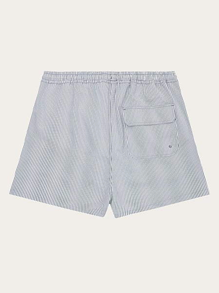 Swim Shorts Mid Thigh Seersucker Blue Stripe from Shop Like You Give a Damn