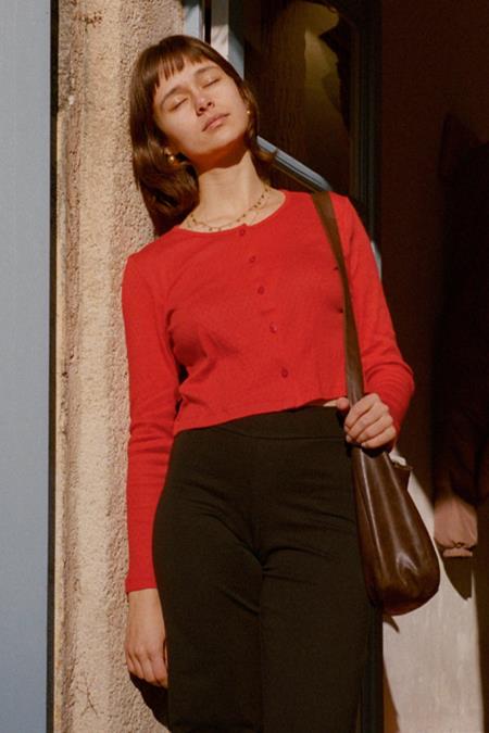 Strickjacke Zeitlos Rot