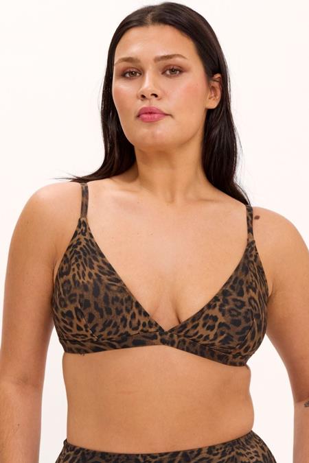 Bikinitop Met Driehoekig Patroon En Donker Luipaardprint