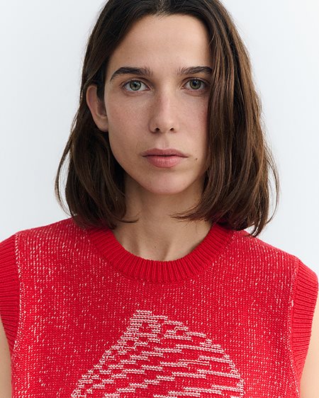 Knit Vest Aria Shell Red from Shop Like You Give a Damn