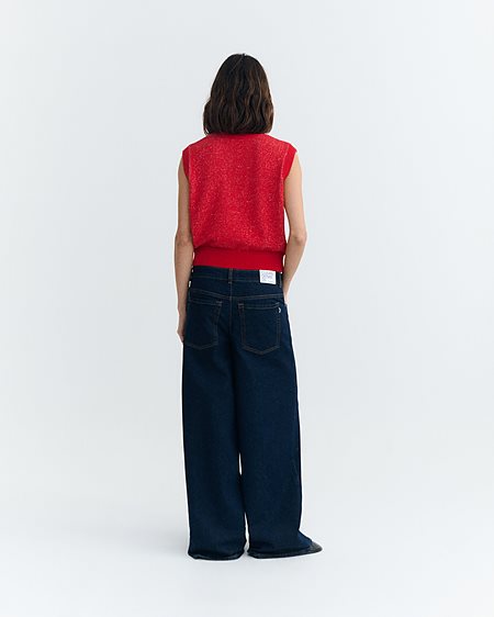 Knit Vest Aria Shell Red from Shop Like You Give a Damn