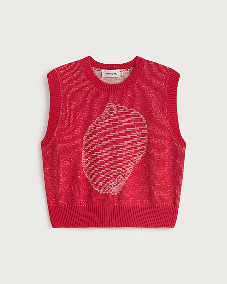 Knit Vest Aria Shell Red from Shop Like You Give a Damn