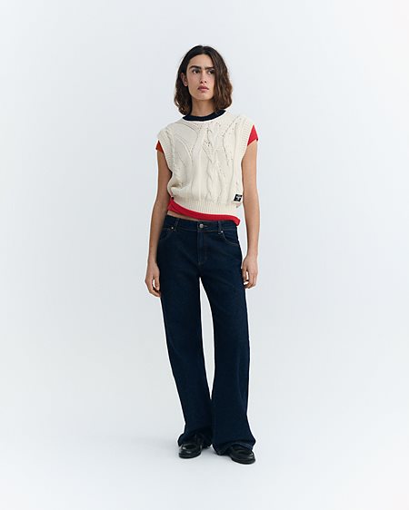 Knit Vest Aria Off White from Shop Like You Give a Damn
