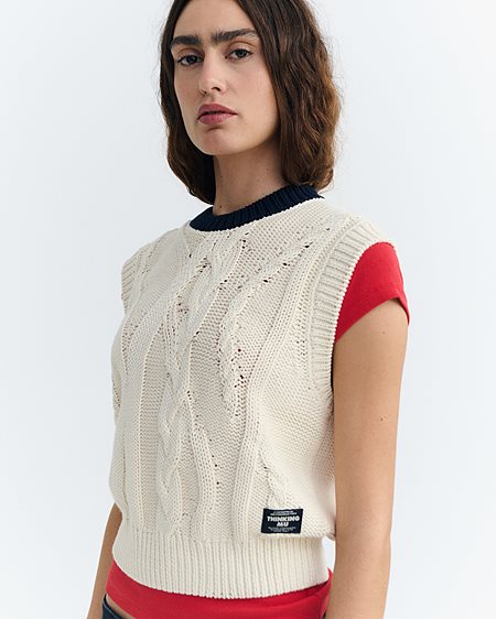 Knit Vest Aria Off White from Shop Like You Give a Damn