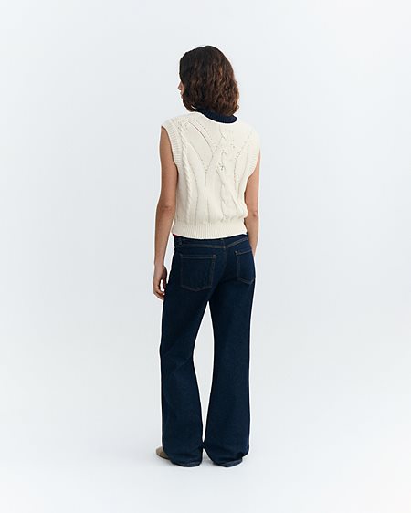 Knit Vest Aria Off White from Shop Like You Give a Damn