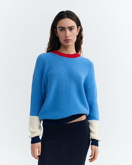 Sweater Carmen Blue via Shop Like You Give a Damn