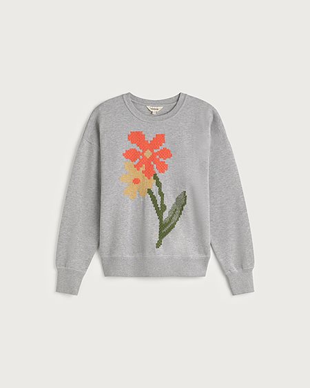 Sweatshirt Poppy Jodie Embroidered Grey from Shop Like You Give a Damn