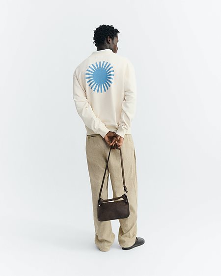 Sweatshirt Leon Blue Sun Back Raw Cream via Shop Like You Give a Damn