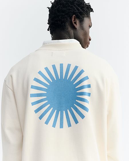 Sweatshirt Leon Blue Sun Back Raw Cream from Shop Like You Give a Damn