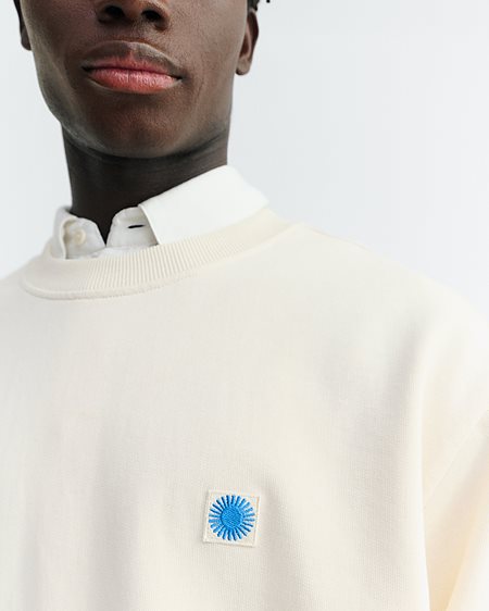 Sweatshirt Leon Blue Sun Back Raw Cream from Shop Like You Give a Damn