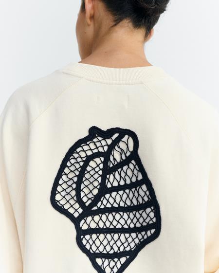 Sweatshirt Shell Bonnie Hand Embroidered Ecru from Shop Like You Give a Damn