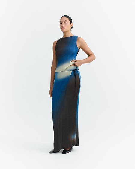Long Skirt Pauline Glass Pleated Brown from Shop Like You Give a Damn