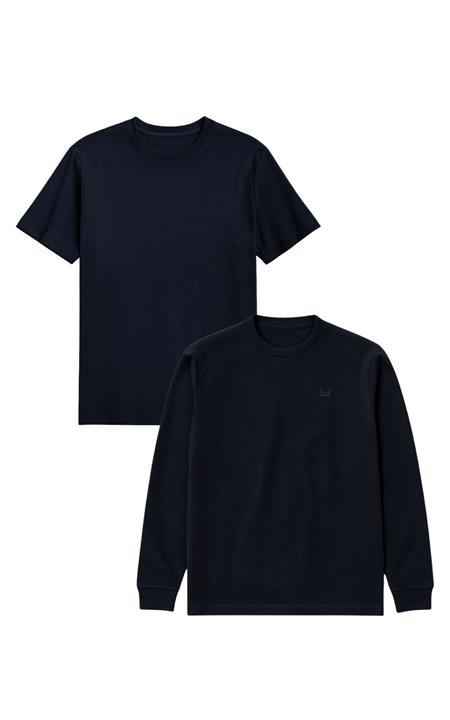 GORG: Set T-Shirt & Sweatshirt Marineblauw/Marineblauw