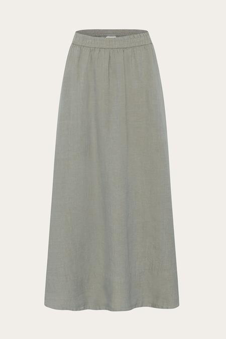 Maxi Rok Van Linnen Keperstof, Beige