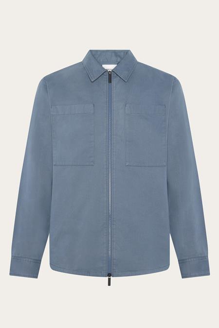 KnowledgeCotton Apparel: Overhemd Met Rits, Keperstof, Vintage Indigo KnowledgeCotton Apparel: Overhemd Met Rits, Keperstof, Vintage Indigo
