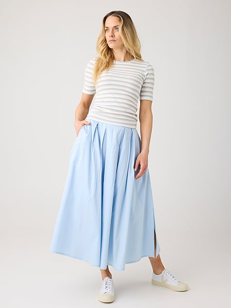 Skirt Satin Pleat Skyway Blue from Shop Like You Give a Damn