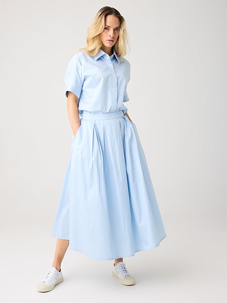 Skirt Satin Pleat Skyway Blue from Shop Like You Give a Damn