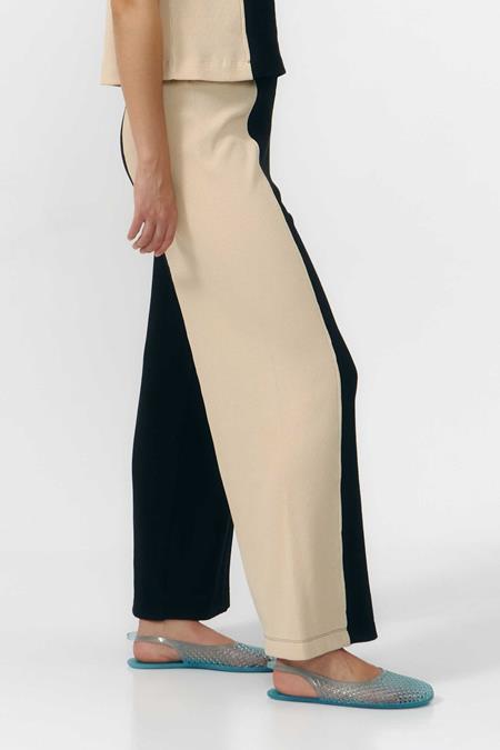 SUITE13LAB: Hose Belino Bicolor Schwarz/Beige