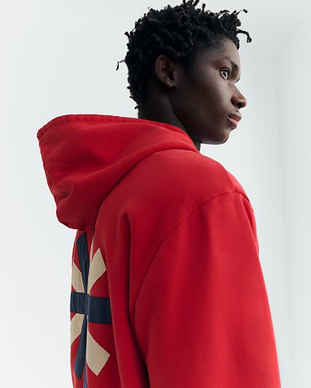 Sweatshirt Simon With Sun Patch Back Red from Shop Like You Give a Damn