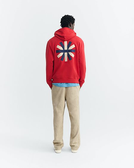 Sweatshirt Simon With Sun Patch Back Red from Shop Like You Give a Damn