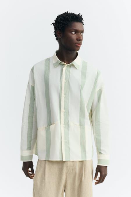 Shirt Jim Poplin Striped Green
