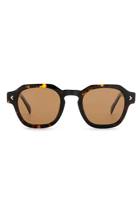 Joplins Sunglasses: Sonnenbrille Lagos Sculpted Square Tortoise Brown