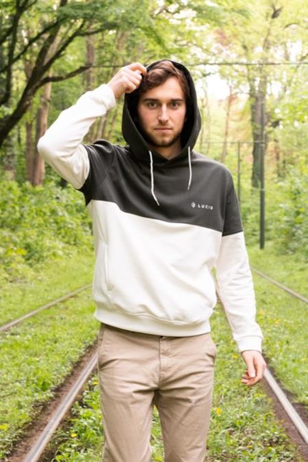 Hoodie Unisex Act Black/Cream