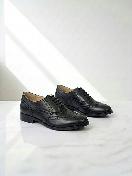 Brogues Women Wide Fit Oxford Black from Shop Like You Give a Damn