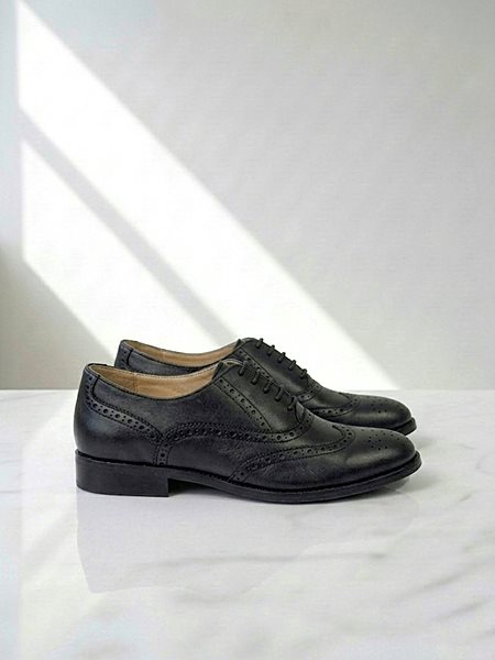 Brogues Women Wide Fit Oxford Black from Shop Like You Give a Damn