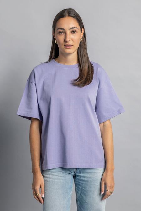 T-Shirt, Zwaar Model, Boxy, Lavendelkleurig