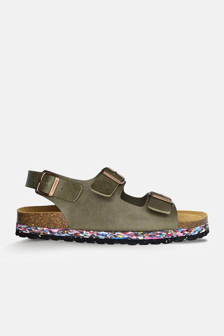 Nuoceans: Sandalen In Mosgroen Kaki