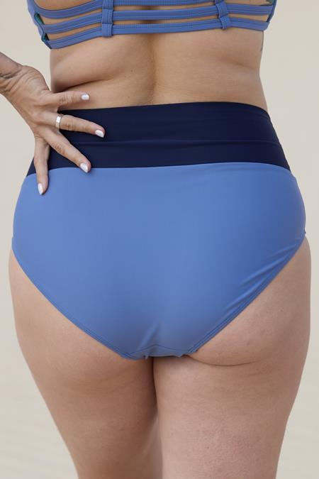 Inaska: Bikini Bottom Soft High Waist Feel Lavender Blue/ Dark Blue