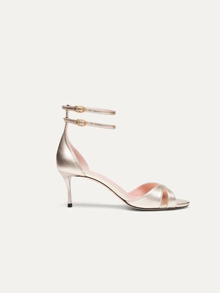 12:30pm Summer Lunch Vegan Strappy Heels | Light Gold By BIKKOU