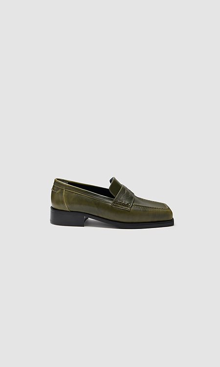 Loafers Joan Olive via Shop Like You Give a Damn