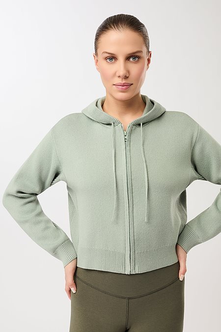 Jacket Knitted Hoodie Desert Green via Shop Like You Give a Damn