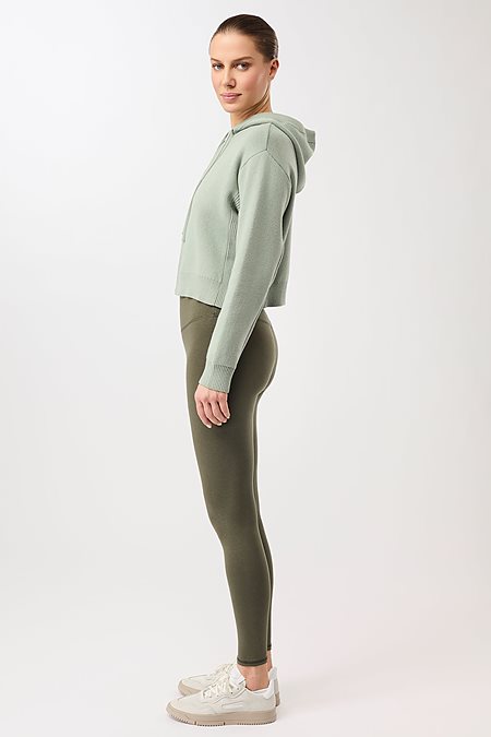 Jacket Knitted Hoodie Desert Green from Shop Like You Give a Damn