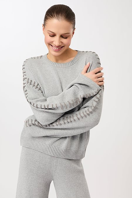 Knitted Sweater Loose Grey via Shop Like You Give a Damn