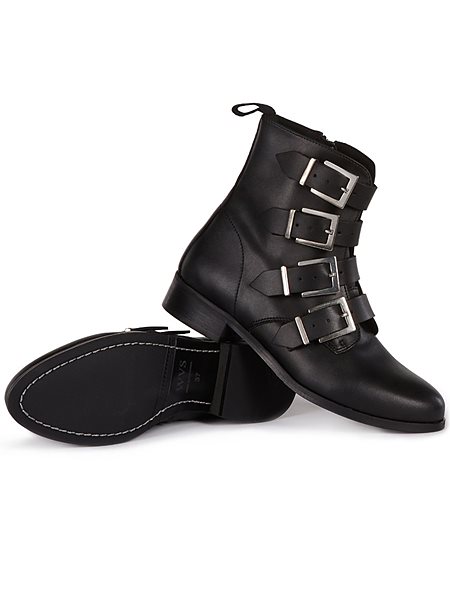 Biker Boots 4 Strap Black from Shop Like You Give a Damn