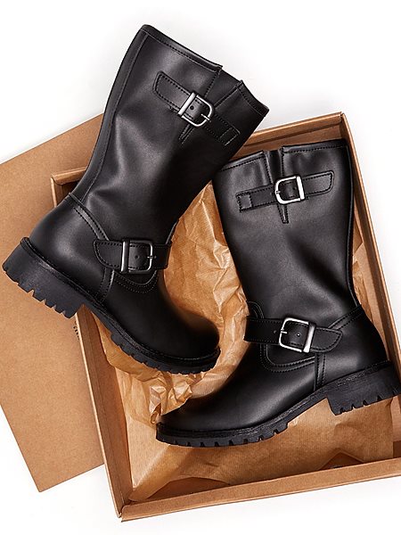 Motor Boots Mid-Length Black from Shop Like You Give a Damn